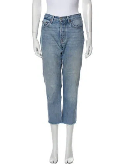 Pre-owned Grlfrnd Mid-rise Straight Leg Jeans In Blue