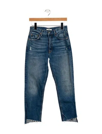 Pre-owned Grlfrnd Mid-rise Straight Leg Jeans In Blue