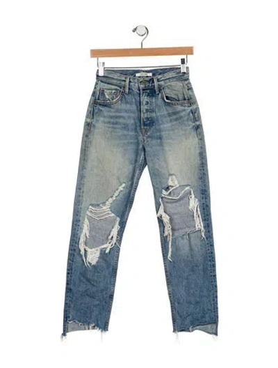 Pre-owned Grlfrnd Mid-rise Straight Leg Jeans In Blue