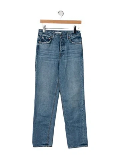 Pre-owned Grlfrnd Mid-rise Straight Leg Jeans In Blue