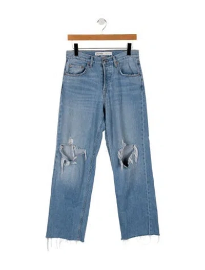 Pre-owned Grlfrnd Mid-rise Straight Leg Jeans In Blue