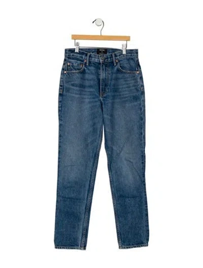 Pre-owned Grlfrnd Mid-rise Straight Leg Jeans In Blue