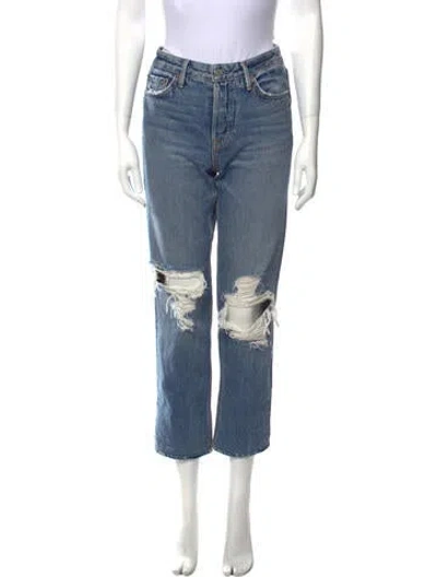 Pre-owned Grlfrnd Mid-rise Straight Leg Jeans In Blue