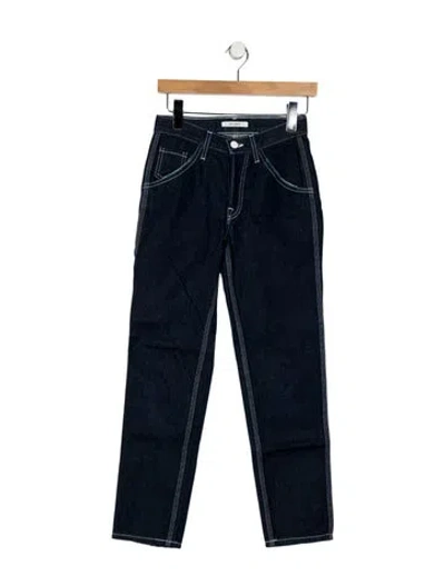 Pre-owned Grlfrnd Mid-rise Straight Leg Jeans In Blue