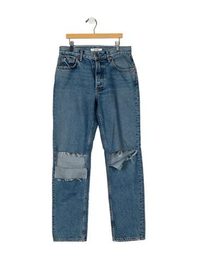 Pre-owned Grlfrnd Mid-rise Straight Leg Jeans In Blue