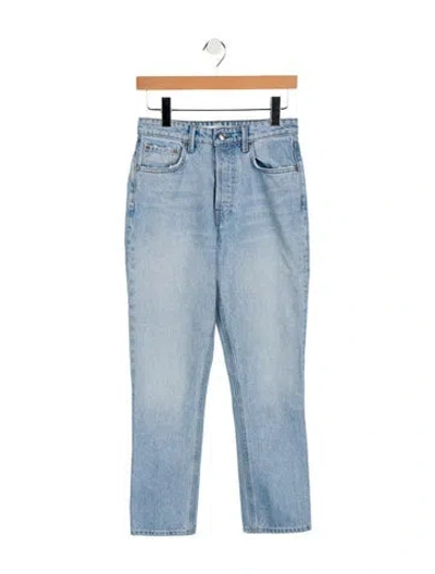 Pre-owned Grlfrnd Mid-rise Straight Leg Jeans In Blue