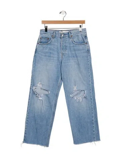 Pre-owned Grlfrnd Mid-rise Straight Leg Jeans In Blue
