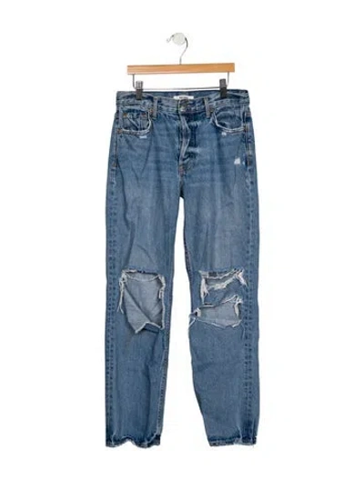 Pre-owned Grlfrnd Mid-rise Straight Leg Jeans In Blue