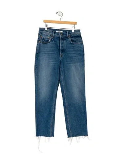 Pre-owned Grlfrnd Mid-rise Straight Leg Jeans In Blue
