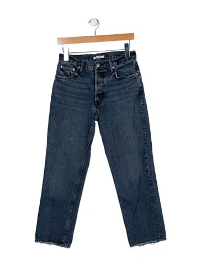 Pre-owned Grlfrnd Mid-rise Straight Leg Jeans In Blue