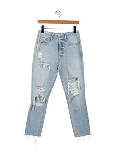 Pre-owned Grlfrnd Mid-rise Straight Leg Jeans In Blue