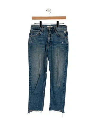 Pre-owned Grlfrnd Mid-rise Straight Leg Jeans In Blue