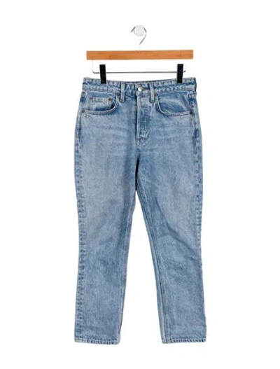 Pre-owned Grlfrnd Mid-rise Straight Leg Jeans In Blue