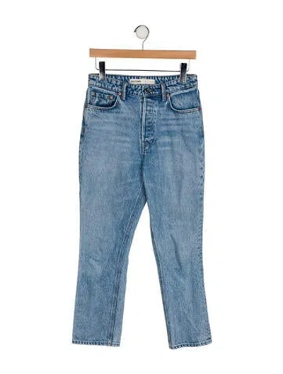 Pre-owned Grlfrnd Mid-rise Straight Leg Jeans In Blue
