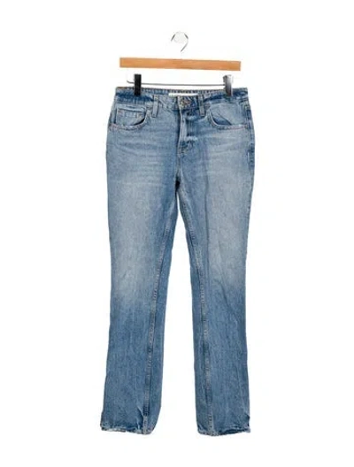 Pre-owned Grlfrnd Mid-rise Straight Leg Jeans In Blue