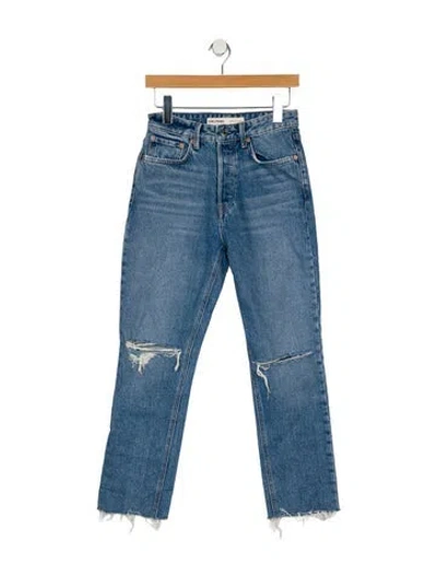 Pre-owned Grlfrnd Mid-rise Straight Leg Jeans In Blue
