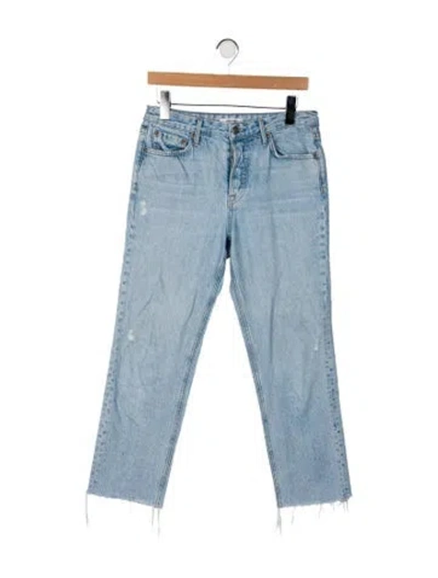 Pre-owned Grlfrnd Mid-rise Straight Leg Jeans In Blue