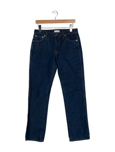 Pre-owned Grlfrnd Mid-rise Straight Leg Jeans In Blue
