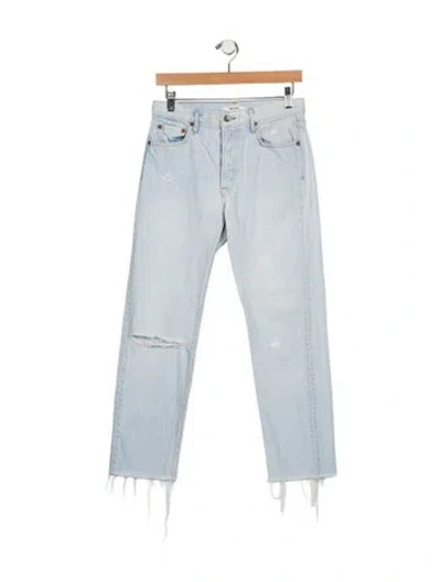 Pre-owned Grlfrnd Mid-rise Straight Leg Jeans In Blue