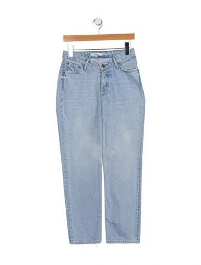Pre-owned Grlfrnd Mid-rise Straight Leg Jeans In Blue
