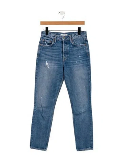 Pre-owned Grlfrnd Mid-rise Straight Leg Jeans In Blue