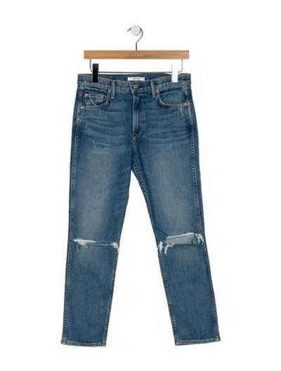 Pre-owned Grlfrnd Mid-rise Straight Leg Jeans In Blue