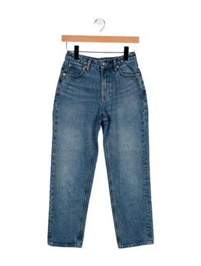 Pre-owned Grlfrnd Mid-rise Straight Leg Jeans In Blue