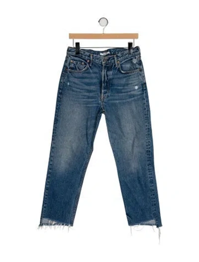 Pre-owned Grlfrnd Mid-rise Straight Leg Jeans In Blue
