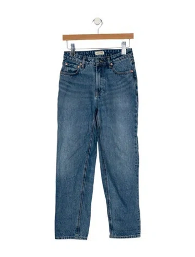 Pre-owned Grlfrnd Mid-rise Straight Leg Jeans In Blue