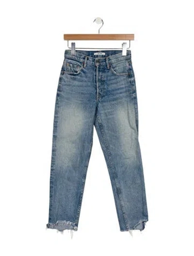 Pre-owned Grlfrnd Mid-rise Straight Leg Jeans In Blue