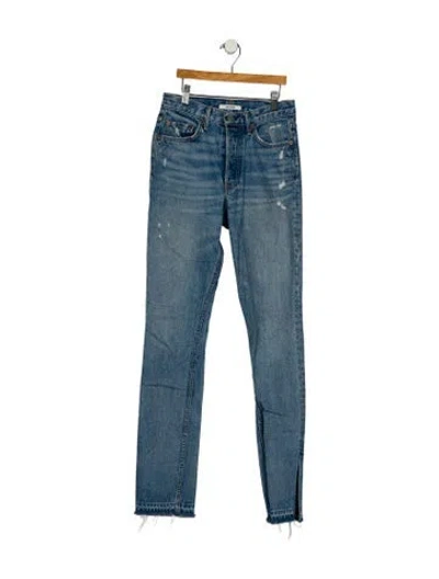 Pre-owned Grlfrnd Mid-rise Straight Leg Jeans In Blue
