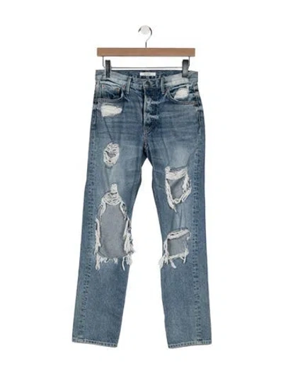 Pre-owned Grlfrnd Mid-rise Straight Leg Jeans In Blue
