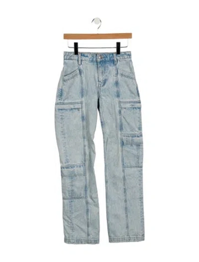 Pre-owned Grlfrnd Mid-rise Straight Leg Jeans In Blue