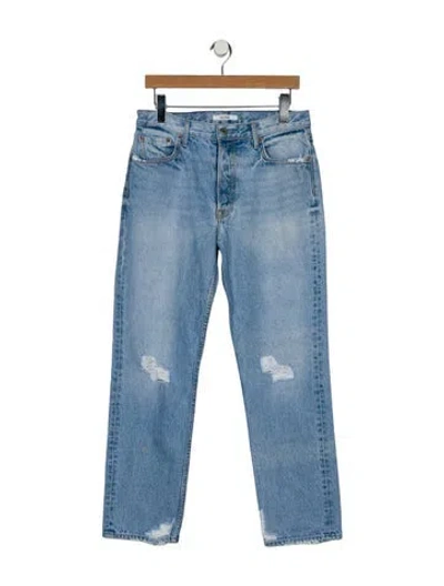 Pre-owned Grlfrnd Mid-rise Straight Leg Jeans In Blue