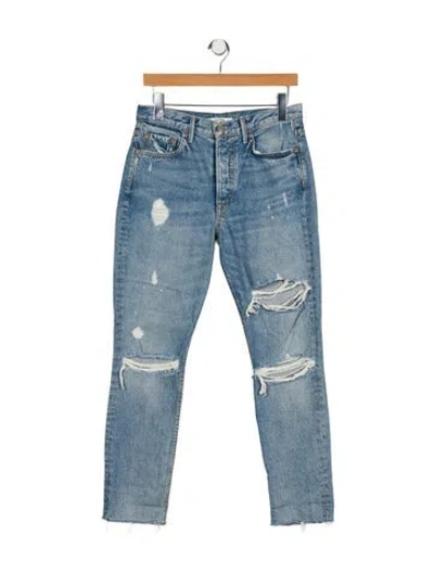 Pre-owned Grlfrnd Mid-rise Straight Leg Jeans In Blue