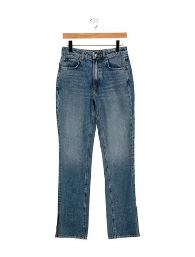 Pre-owned Grlfrnd Mid-rise Straight Leg Jeans In Blue