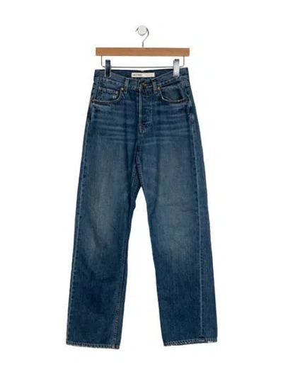 Pre-owned Grlfrnd Mid-rise Straight Leg Jeans In Blue