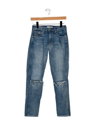 Pre-owned Grlfrnd Mid-rise Straight Leg Jeans In Blue