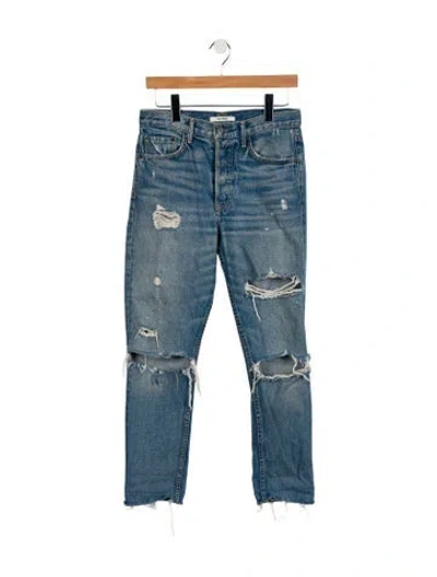 Pre-owned Grlfrnd Mid-rise Straight Leg Jeans In Blue