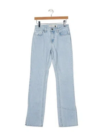 Pre-owned Grlfrnd Mid-rise Straight Leg Jeans In Blue