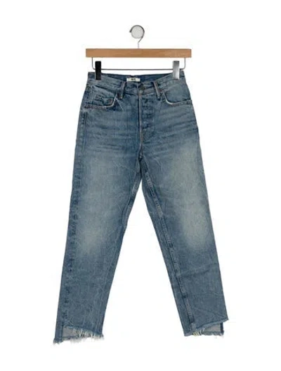 Pre-owned Grlfrnd Mid-rise Straight Leg Jeans In Blue