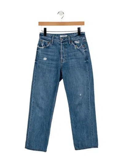 Pre-owned Grlfrnd Mid-rise Straight Leg Jeans In Blue