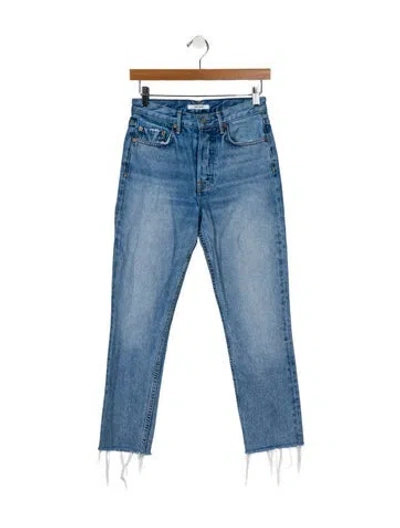 Pre-owned Grlfrnd Mid-rise Straight Leg Jeans In Blue