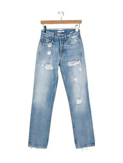 Pre-owned Grlfrnd Mid-rise Straight Leg Jeans In Blue
