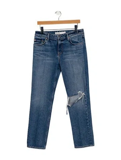Pre-owned Grlfrnd Mid-rise Straight Leg Jeans In Blue