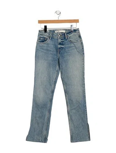 Pre-owned Grlfrnd Mid-rise Straight Leg Jeans In Blue