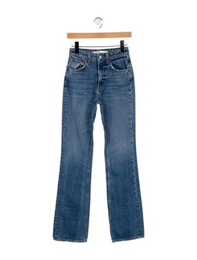 Pre-owned Grlfrnd Mid-rise Straight Leg Jeans In Blue