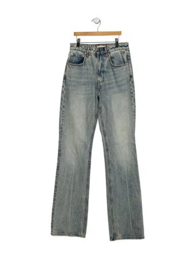 Pre-owned Grlfrnd Mid-rise Straight Leg Jeans In Blue