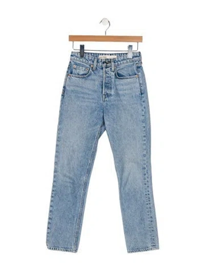 Pre-owned Grlfrnd Mid-rise Straight Leg Jeans In Blue