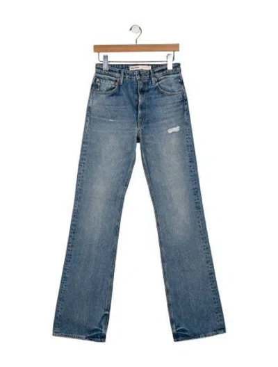 Pre-owned Grlfrnd Mid-rise Straight Leg Jeans In Blue